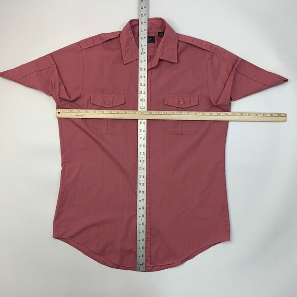 Vintage Levis Button Up Shirt Mens L Large Plum Short Sleeve Cotton Blend Pocket - Picture 7 of 9